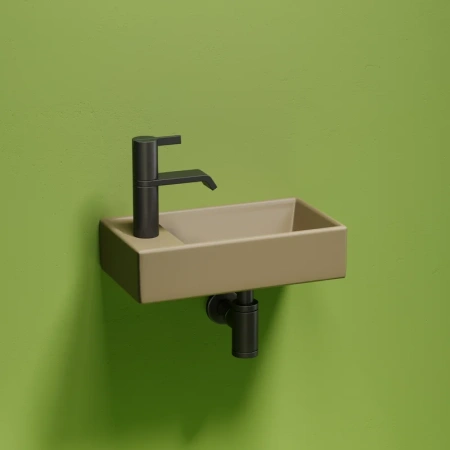 раковина ceramicanova element cn6051rmc подвесная, чаша справа, 41.7х21.7 см, капучино матовая