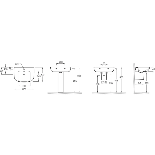 раковина подвесная jacob delafon odeon up e4754c 67 см