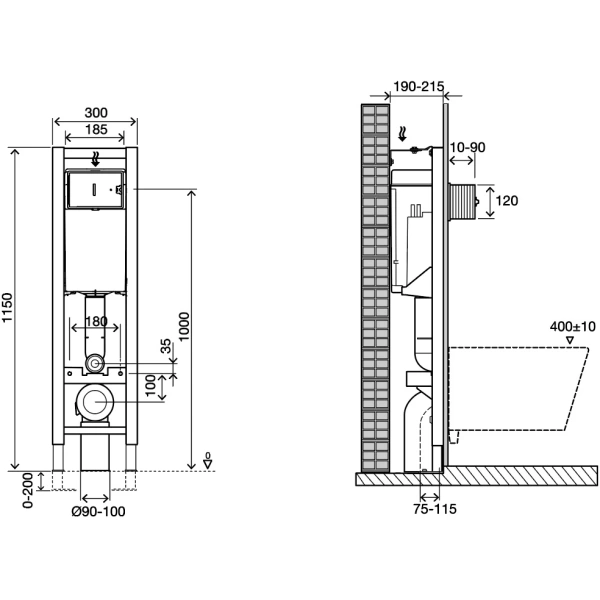 система инсталляции для унитазов jacob delafon e33130ru-nf