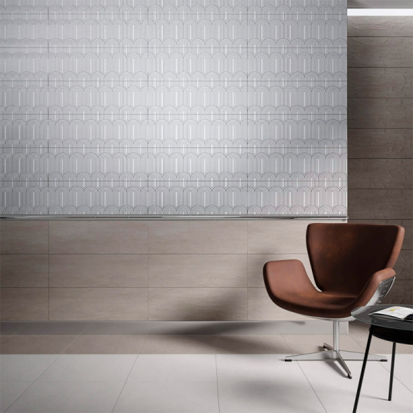 Керамическая плитка Kerama Marazzi Безана серый структура обрезной 12152R настенная 25х75 см