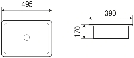 раковина встраиваемая weltwasser deilbach 6068 49х39 10000004600, белая