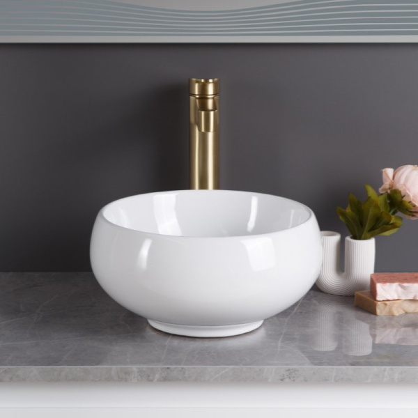 раковина belbagno bb1114 накладная ø30 см, белая