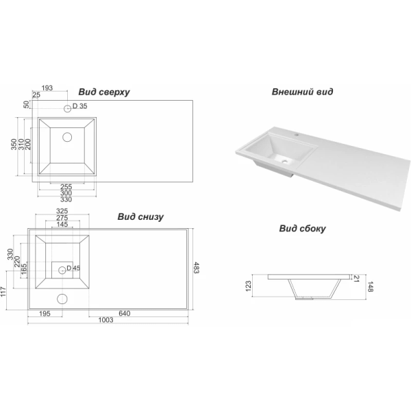 раковина style line estetus даллас сс-00002390 на стиральную машину, 100.3x48.3 см, белая