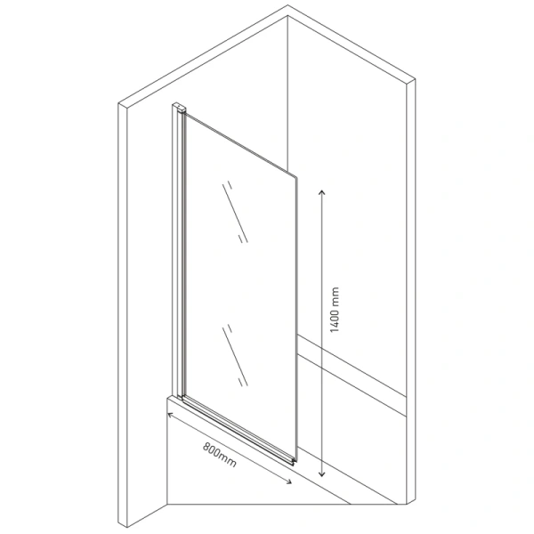 шторка на ванну berges river 80х140 065001 профиль хром, стекло прозрачное
