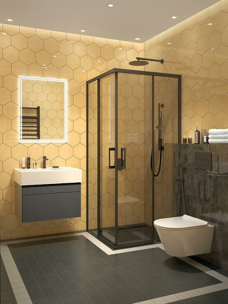 Керамическая плитка Kerama Marazzi Флорентина жёлтый глянцевый 24030 настенная 20х23,1 см