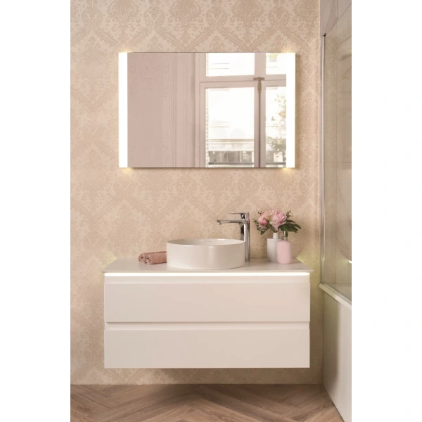 тумба под раковину jacob delafon madeleine, 100 см, со светодиодной подсветкой, белая глянцевая, eb2084-j5