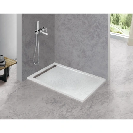 душевой поддон из искусственного камня cezares tray as 100x80 tray-as-ah-100/80-30-w белый
