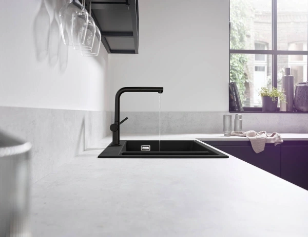 смеситель для кухни hansgrohe talis m54 72808670, черный матовый