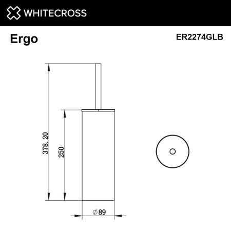 ёршик для унитаза whitecross ergo er2274glb напольный, брашированное золото
