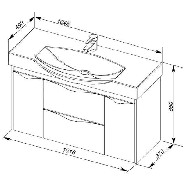 раковина aquanet sanovit plazma 105 5105-kl 00182330