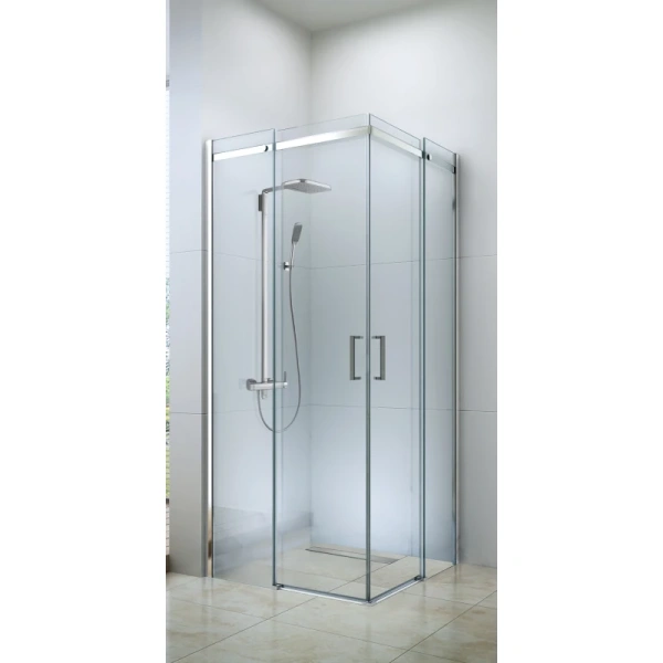 душевой уголок berges melita 80×80 061023 профиль хром, стекло прозрачное