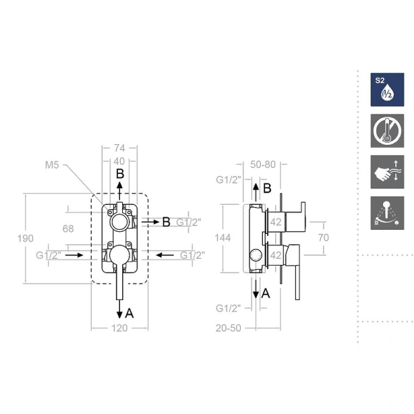 смеситель для душа ramonsoler drako 331503s хром