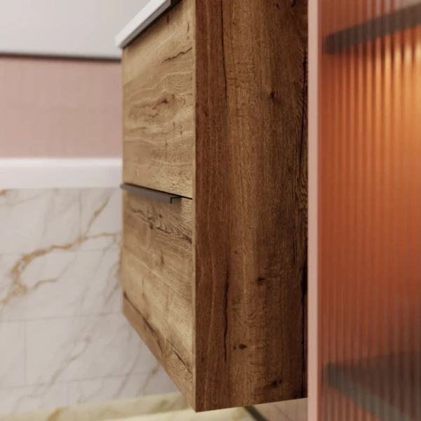 тумба под раковину la fenice tesoro fnc-01-tes-dgt-60-2 59,4 см, подвесная, дуб галифакс