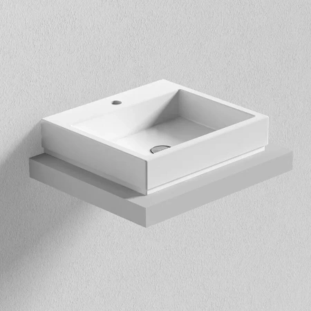 раковина bien infinitum inlg04601fd1w3000 46х46 см, накладная, белая