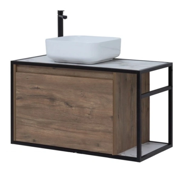 тумба под раковину aquanet nova lite loft 90 l дуб рустикальный, 00261660