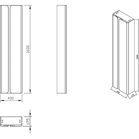 шкаф пенал ravak sb balance 40 x000001374 подвесной белый графит
