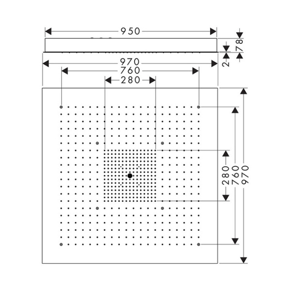 верхний душ 970x970 мм axor showersolutions 10621800