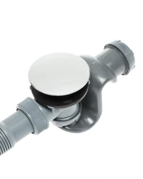 слив-перелив wirquin 30975101 45 мм, полуавтомат, серый, с функцией наполнения ванны