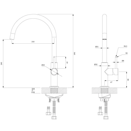 смеситель для кухни omnires y y1251cr