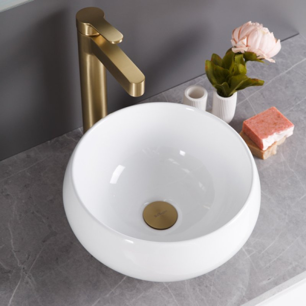 раковина belbagno bb1114 накладная ø30 см, белая