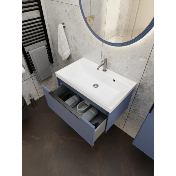 тумба под раковину la fenice simpla fnc-01-sim-bg-60 60 см, подвесная, синий матовый