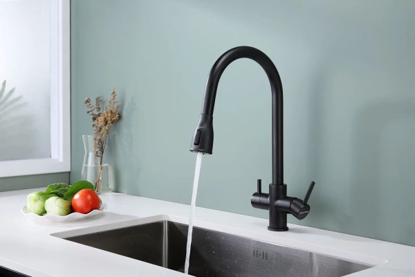 смеситель для кухни paulmark lange la214212-418 с подключением к фильтру, цвет черный металлик смеситель для кухни paulmark lange la214212-418 с подключением к фильтру, цвет черный металлик