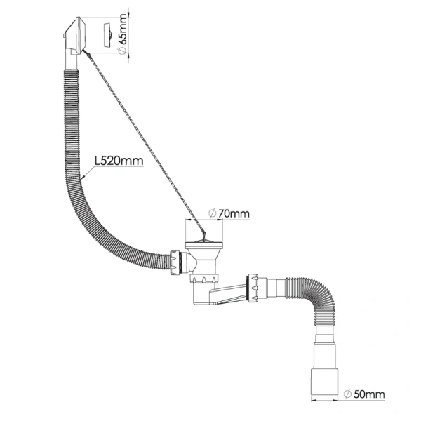 слив-перелив для ванны nova 1524 32 мм, хром