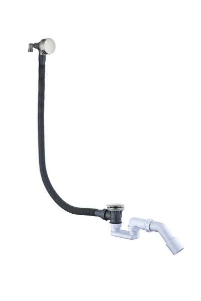 Слив-перелив для ванны Boheme 631-NB 50 мм, клик-клак, nickel brush, с сифоном