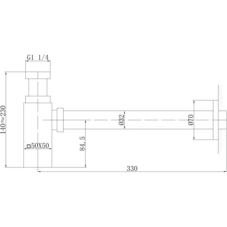 сифон для раковины abber af0031sp 1 1/4"-32, сатин