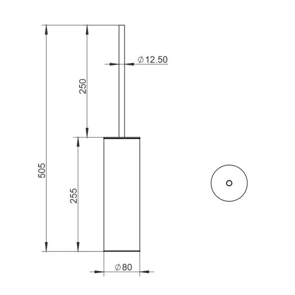 Ёршик для унитаза Whitecross Ergo ER2276GM напольный, оружейная сталь
