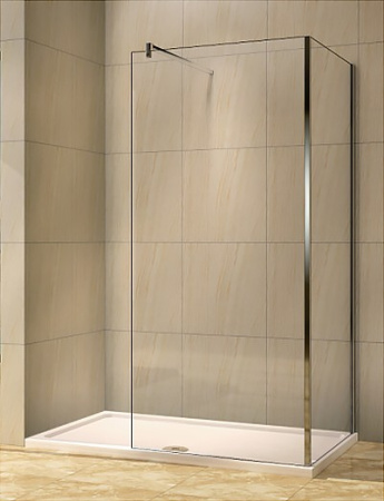 душевая перегородка weltwasser ww400 g-1 100 10000002939 профиль хром, стекло прозрачное