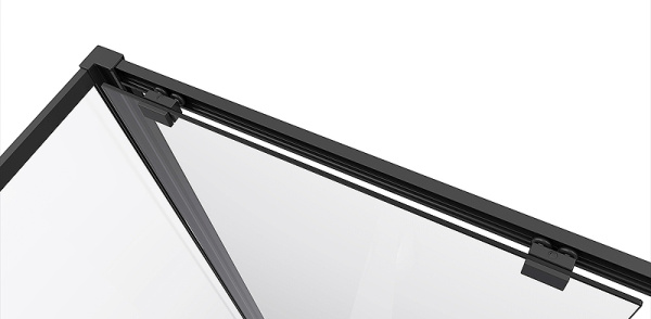 душевой уголок black&white stellar wind s872-900х900 профиль черный, стекло прозрачное