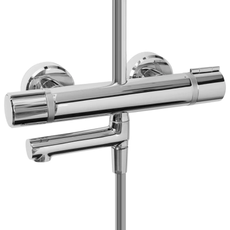 душевая система jacob delafon atom e26238-cp, термостатическая, с изливом, хром