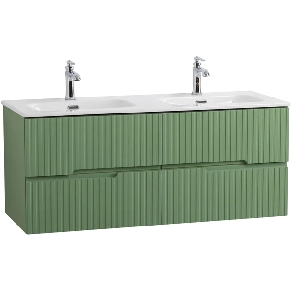 тумба под раковину cezares duet-n 120 duet-n-1200-4c-so-2-ps-p подвесная фисташковый софт