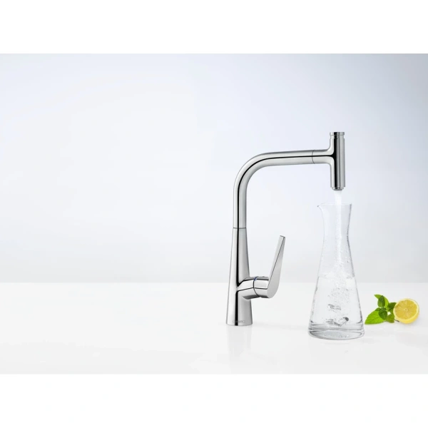 смеситель для кухни 300 с выдвижным изливом hansgrohe talis select m51 72821000, хром