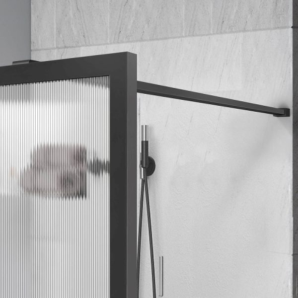 душевая перегородка vincea walk-in 80 vsw-1hp800flgm профиль вороненая сталь, стекло рифленое