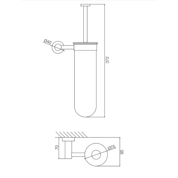 Ёршик для унитаза FIMA|Carlo Frattini Accessori F6006/1NS настенный, чёрный матовый