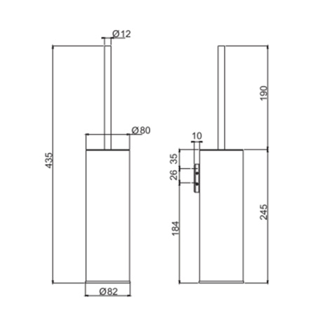 ёршик для унитаза fima carlo frattini spillo steel f6096/1inox, настенный, нержавеюшая сталь