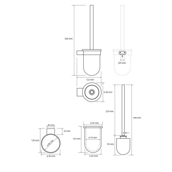 Ёршик для унитаза Bemeta Organic Black 167113140 стекло, матовый черный Ёршик для унитаза Bemeta Organic Black 167113140 стекло, матовый черный