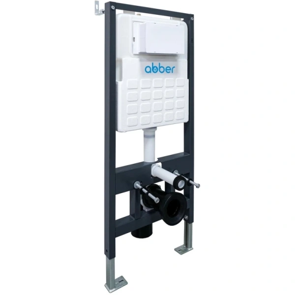комплект инсталляция с унитазом abber ac1100t-ac0105-ac0120ng с кнопкой смыва, никель + унитаз подвесной abber bequem безободковый, торнадо, с сиденьем микролифт, белый