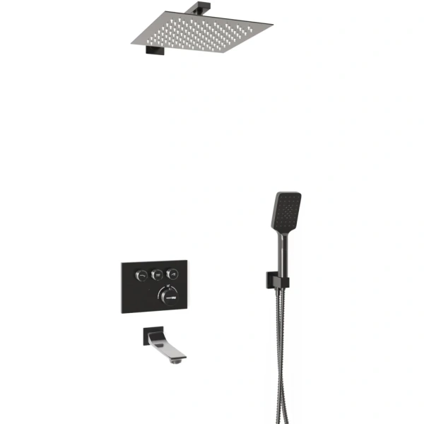 комплект wasserkraft elbe 7400 a8458.182.200.186.195.202.176 tхhermo встраиваемый, для ванны, цвет черный