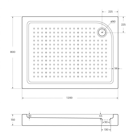 душевой поддон belbagno tray 120×80 l tray-bb-ah-120/80-15-w-l белый