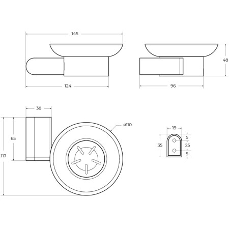 мыльница cezares stylus sods-in сатин