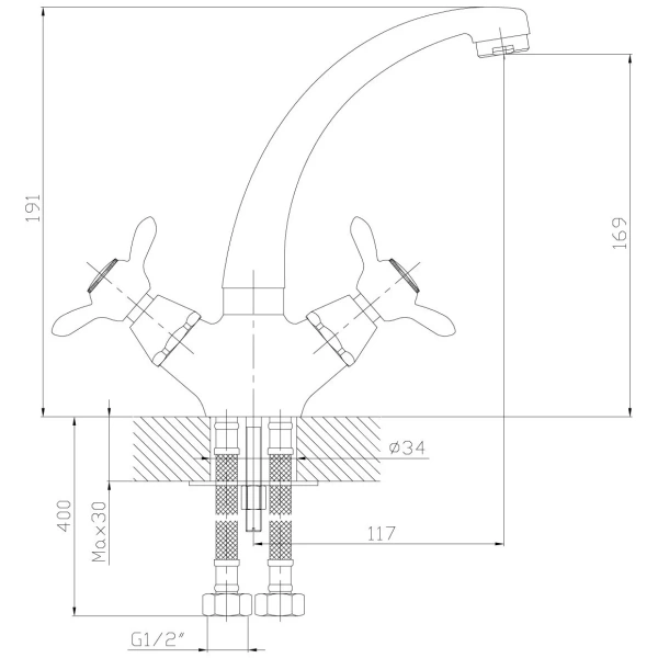 смеситель для кухни rossinka q02-64