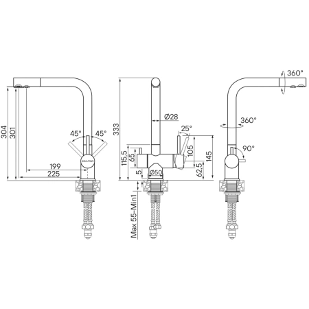 смеситель для кухни с фильтром paulmark skalen sk213020-431 + h851p00