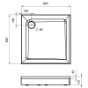 душевой поддон am.pm gem 90×90 w90t-403-090w без антискользящего покрытия