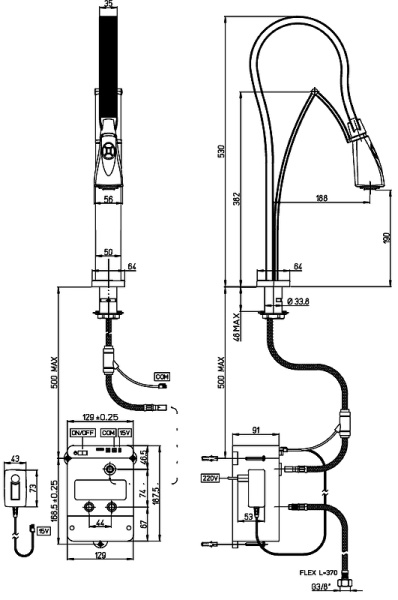 смеситель для кухни paini hybrid hkcr557byikkm цвет белый \ хром