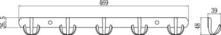 планка с крючками savol s-002255