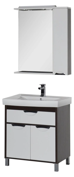 тумба под раковину aquanet гретта 75 венге/белый, 00209683