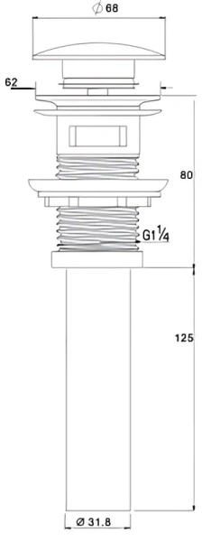донный клапан weltwasser sk санфаянс ww pp gl-cr для раковины, с переливом, хром